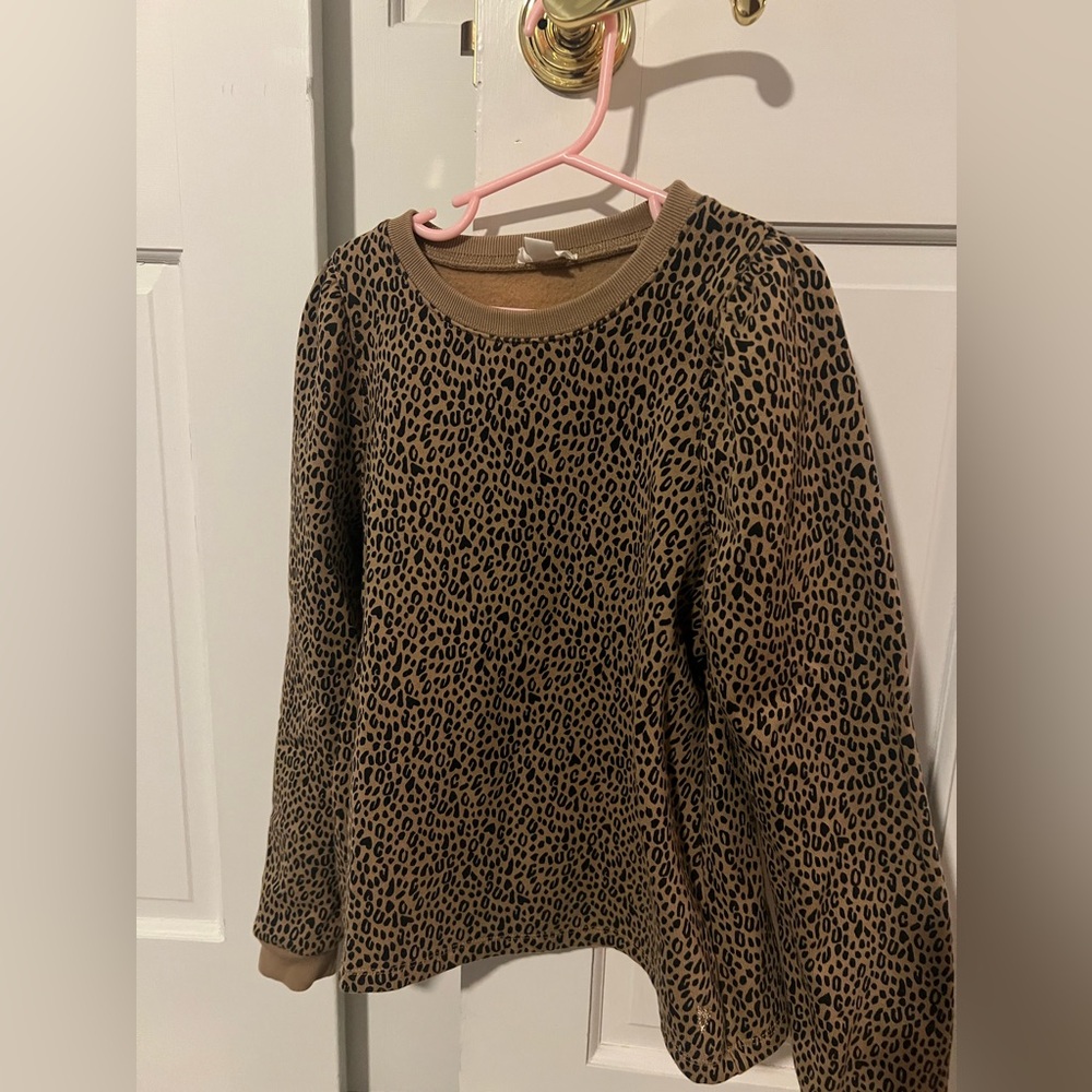 J. Crew Girl’s Leopard Print Sweatshirt, Size 10